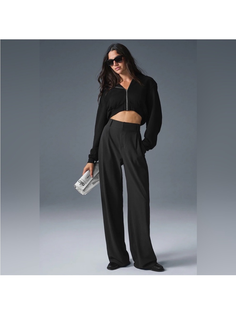 Alo Yoga Black High-Waist Dreamscape Trouser size small